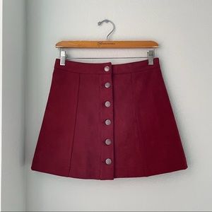 NWOT Red Suede Skirt